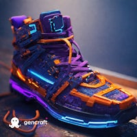 a pair of sneakers with neon lights on them