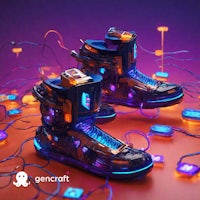 a pair of shoes with neon lights on them