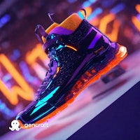 a pair of sneakers with neon lights on them